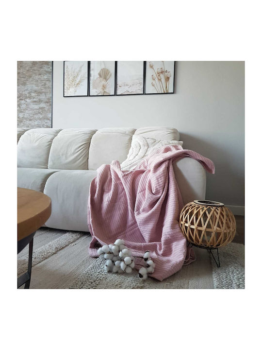 Kotonia Home Cuvertură Extra-dublu Bumbac Roz 220x240cm