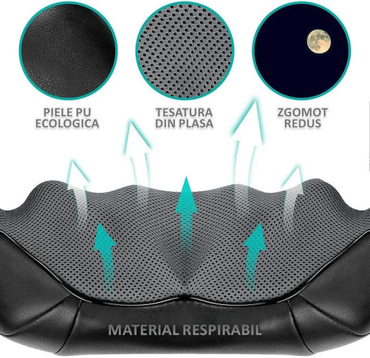 Massage Device Shiatsu for the Neck with Infrared Heat Black