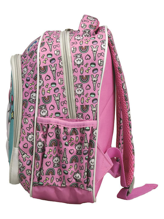 Gim Marie Kindergarten Backpack with Water Bottle Holder Pink 15L 25 x 15 x 30cm