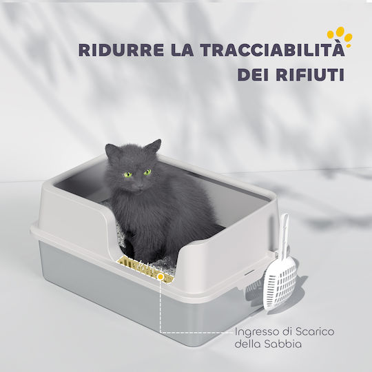 Pawhut Cat Basin Gray L60 x W40 x H28cm