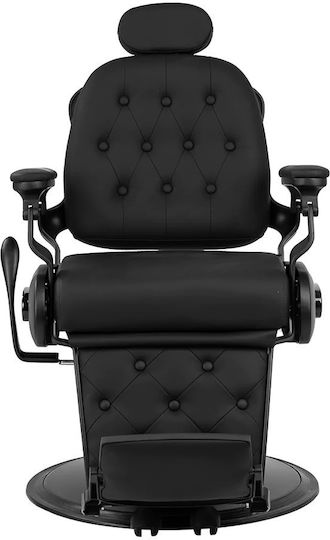 Barber Equipment Καρέκλα Κουρείου Μαύρη με Ρυθμιζόμενο Ύψος και Υδραυλική Ανύψωση