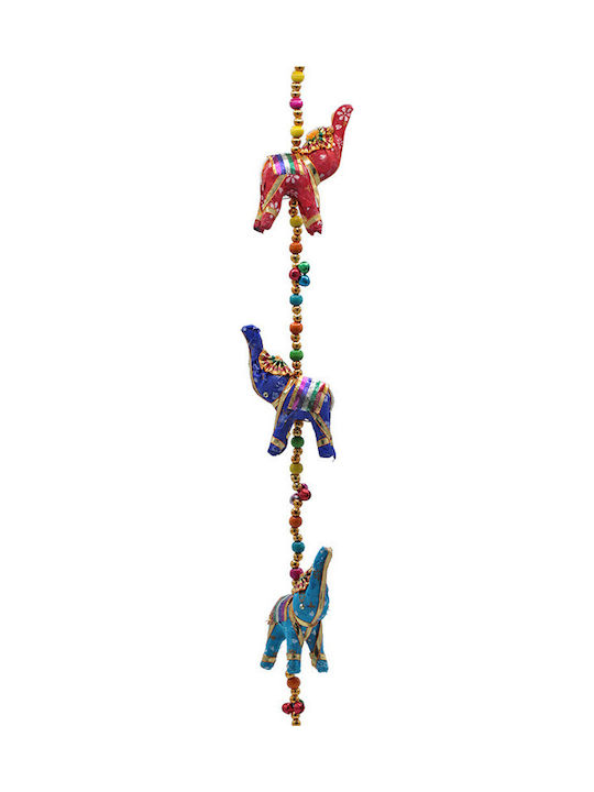 Decorative Garland Elephants Fabric & Bells 80cm