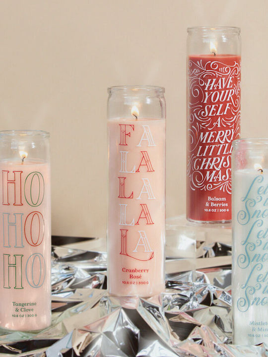 Paddywax Ho Ho Ho Christmas Glass Pink Candle - Tangerine & Clove 300gr