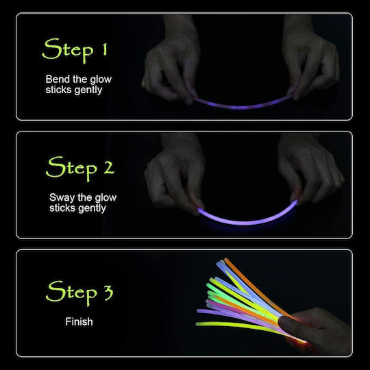 Vicloon Glow Sticks Multi Coloured Bracelets Connectors Pack 100