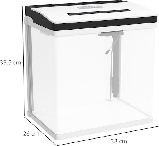 Pawhut Fish Aquarium Capacity 28lt with Lighting, Filter and 38x26x38cm Light Blue