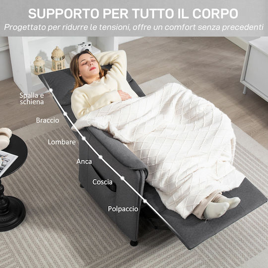 Fotoliu Relax cu Puf Întuneric 80x83x104cm