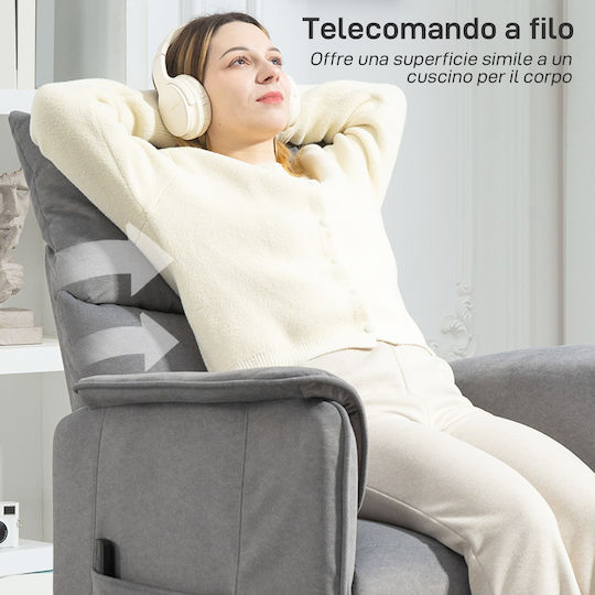 Relax Armchair with Footstool Gray 80x83x104cm