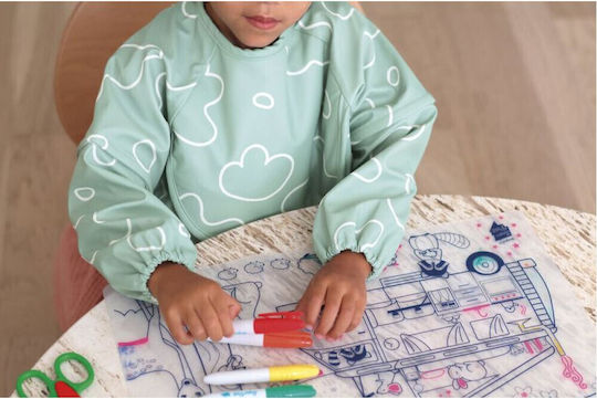 Beaba Evolving Sleeve Fabric Coverall with Button Pocket and Sleeves Sage Green