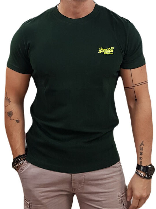 T-shirt Forest Green, Fluro Yellow