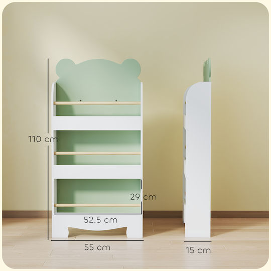 Bücherregal Boden Grün 55x15x110cm