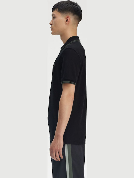 Polo Kurzarmbluse Black, Court Green