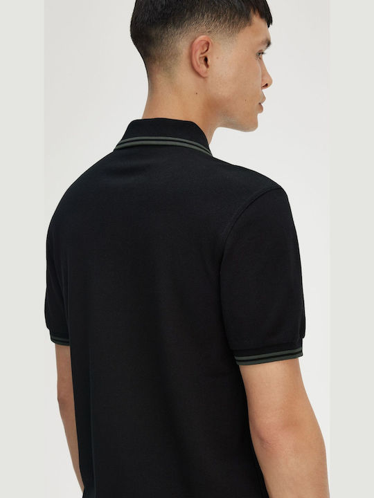 Polo Kurzarmbluse Black, Court Green