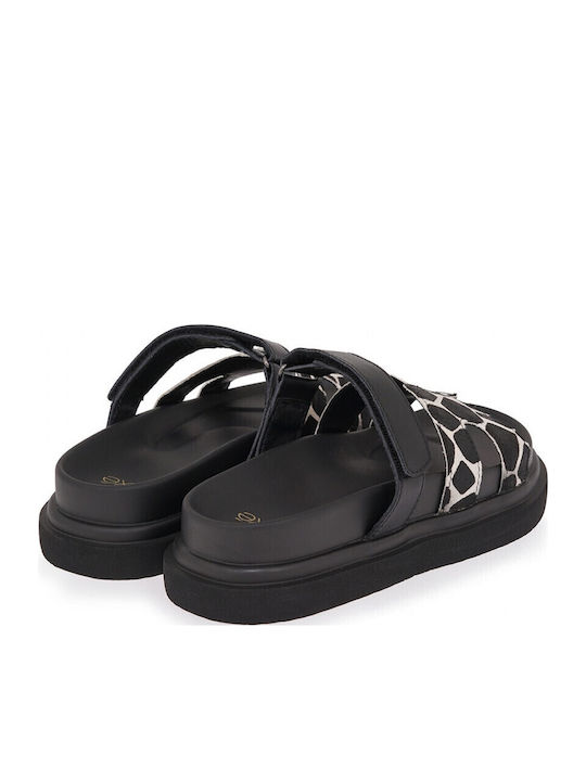 Leather Women's Flat Sandals in White Color