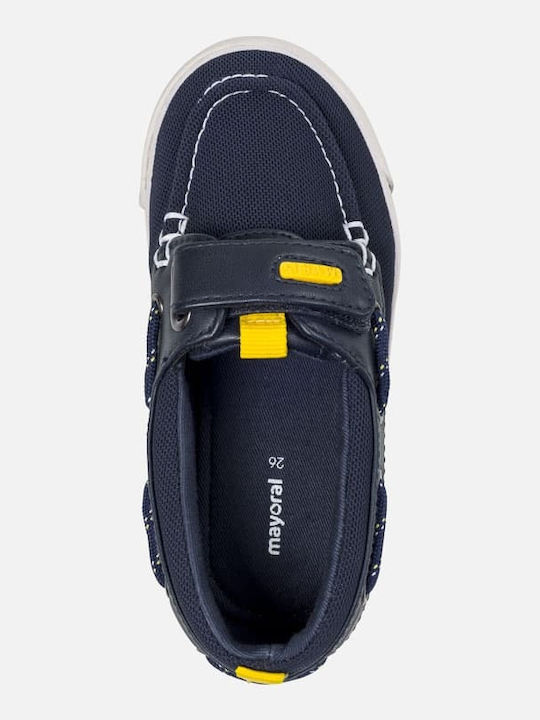 Boys Moccasins with Velcro Navy Blue