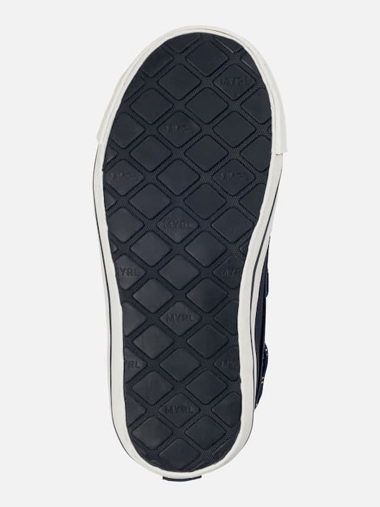 Boys Moccasins with Velcro Navy Blue