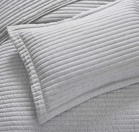 Liolios Home Pillowcase Quilted Lt Grey 50x70cm.