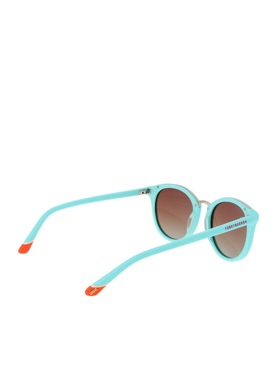 Funky Buddha Women's Sunglasses with Blue Frame and Brown Polarized Lens FBS2046/003