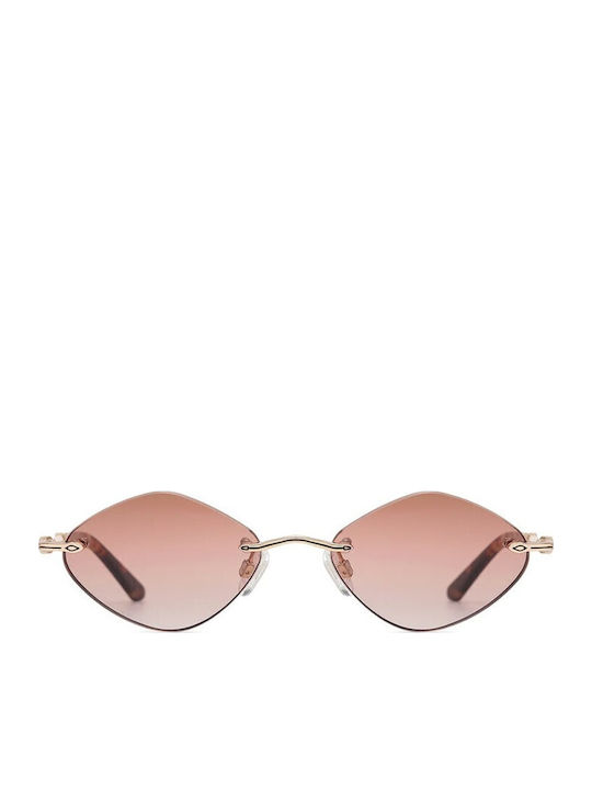 Carolina Lemke Unisex Sunglasses with Gold Metal Frame and 