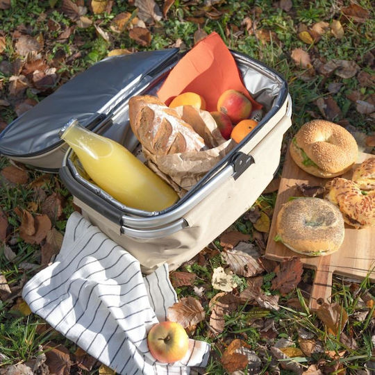 Livoo Picknickkorb 23l Set 26x44cm in Beige Farbe