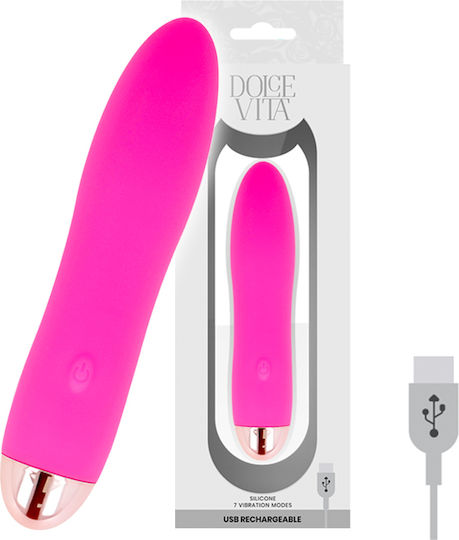 Dolce Vita Rechargeable Vibrator Four Vibrator Geschoss 13cm Pink