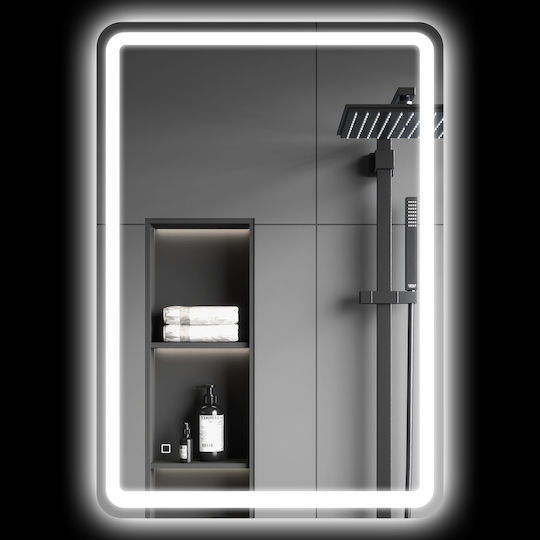 HomCom 834-660V93SR Καθρέπτης Lumini LED Atingere 70x100cm Alb HomCom 834-660V93SR Καθρέπτης Lumini LED Atingere 70x100cm Alb
