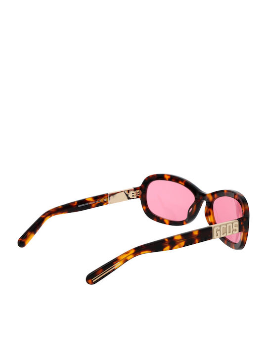 GCDS Unisex Sunglasses with Brown Plastic Frame and Brown Lens
