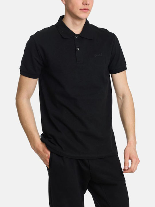 Polo Herrenbluse Kurzarm Schwarz