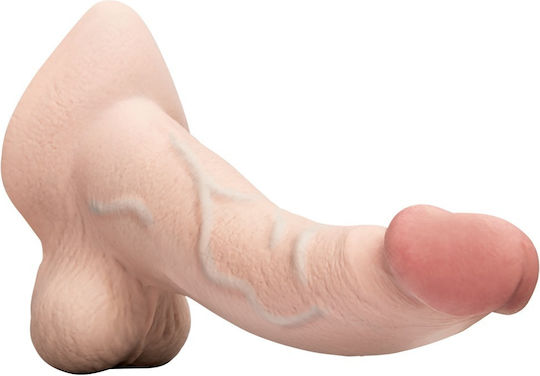 b-Vibe Glasdildo mit Hoden und Saugnapf Fleisch 23cm