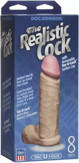 Doc Johnson The Realistic Cock Ρεαλιστικό Dildo με Όρχεις και Βεντούζα Flesh 22cm