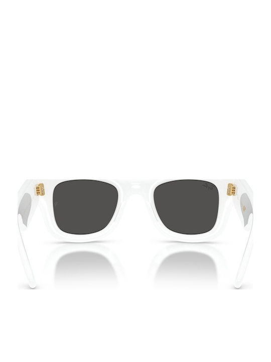 Ray Ban Wayfarer Unisex Sunglasses With White Horn-Rimmed Frame And Black Lens RB4940 671/87