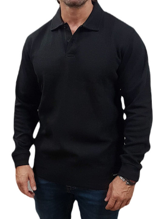 Long Sleeve Black Polo Shirt