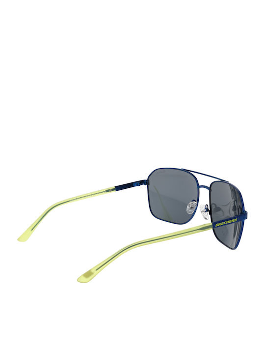 Skechers Men's Sunglasses with Blue Metal Frame and Blue Polarized Lens SE6366 6591D