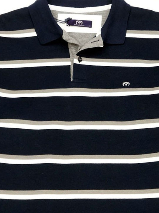 Polo Langarmbluse Blue, Grey, White