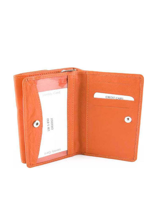 Small Leather Women's Wallet Classic Orange