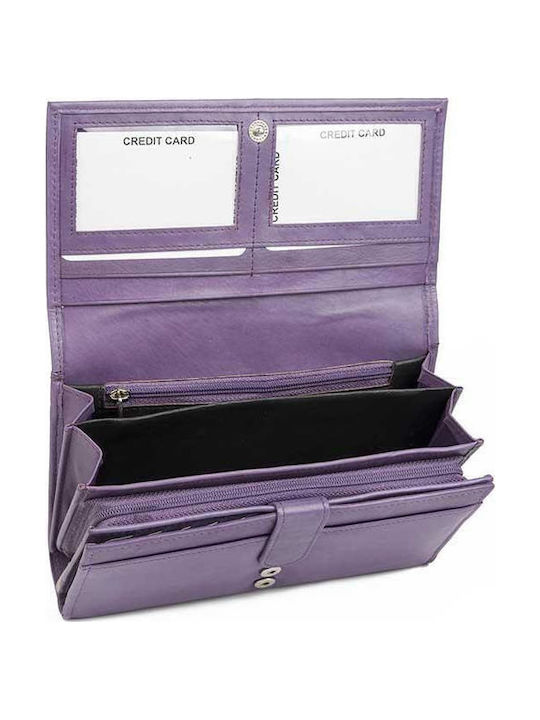 Large Leather Women's Wallet Classic Purple