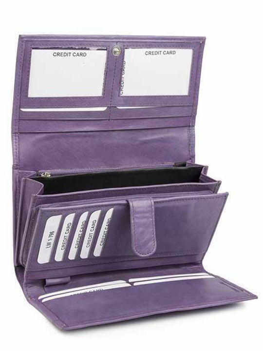 Large Leather Women's Wallet Classic Purple