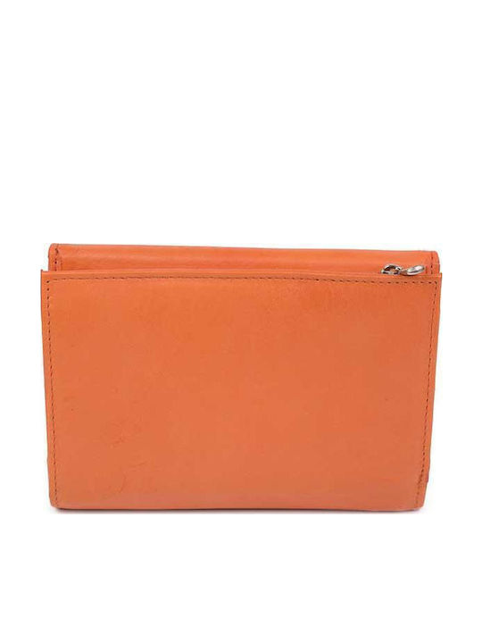 Small Leather Women's Wallet Classic Orange