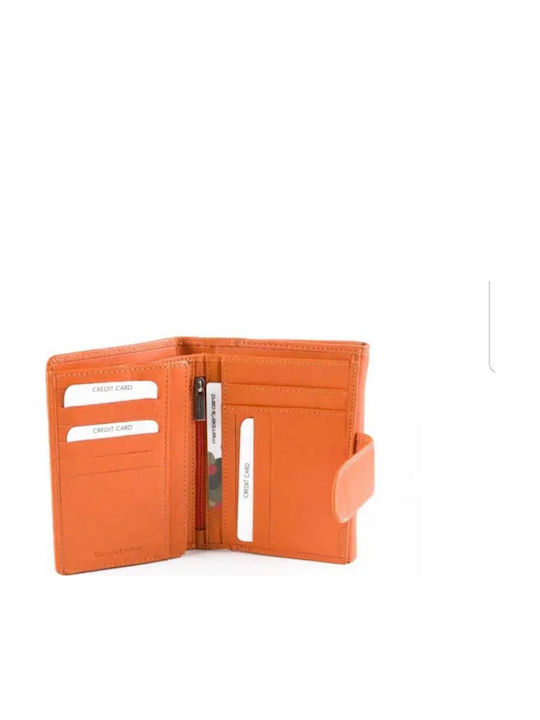 Small Leather Women's Wallet Classic Orange