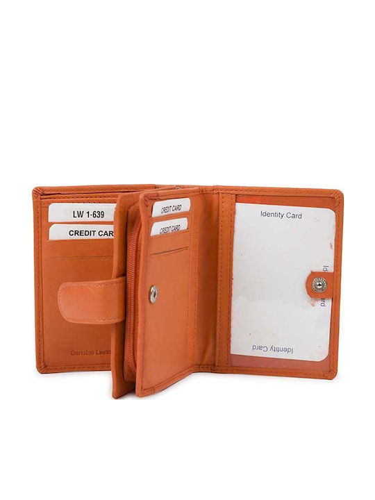 Small Leather Women's Wallet Classic Orange