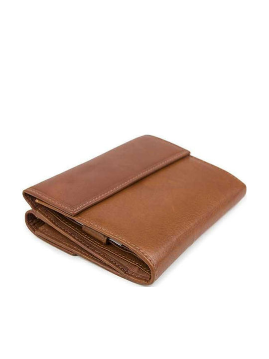 Small Leather Women's Wallet Classic Tabac Brown