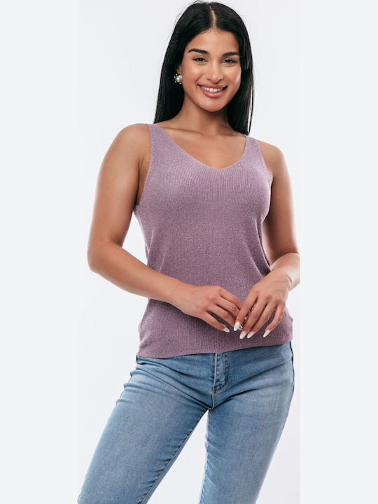 Damen Bluse Ärmellos Pink