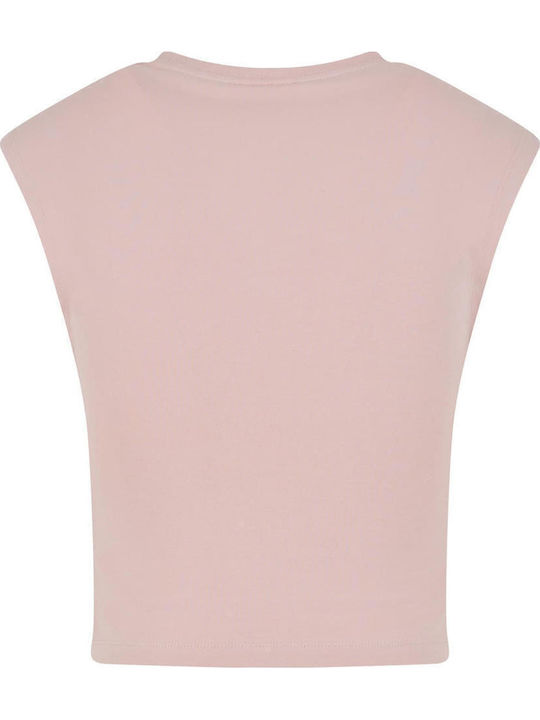 Women's Cotton Sleeveless Crop Top Powder Rose