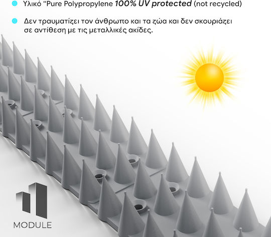 Module Set 12 Repellent Spikes Birds / Cats / Rodents 684gr 0.45x0.05m