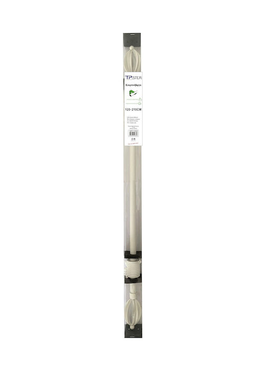 Tpster Metallisch Vorhangstange Einfach Φ16mm 120cm White