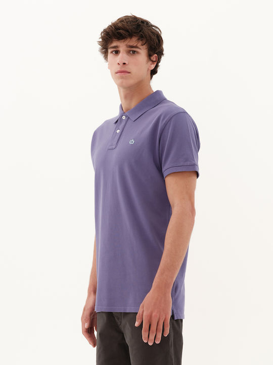 Polo Short Sleeve Purple Blouse