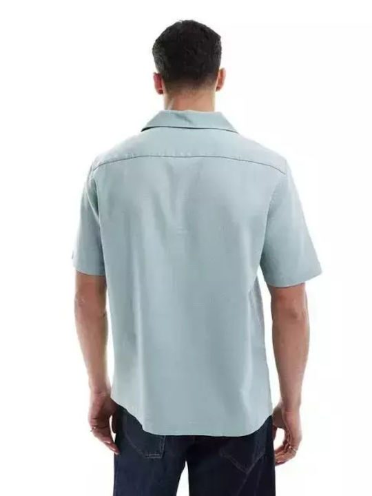Cu mânecă scurtă Cămașă Silver Blue