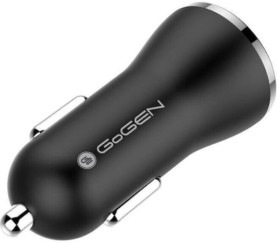 GoGEN Încărcător Auto Cu Mufă De Brichetă 18W 2.4A Încărcare Rapidă Cu Porturi 2xUSB-A Culoare Neagră