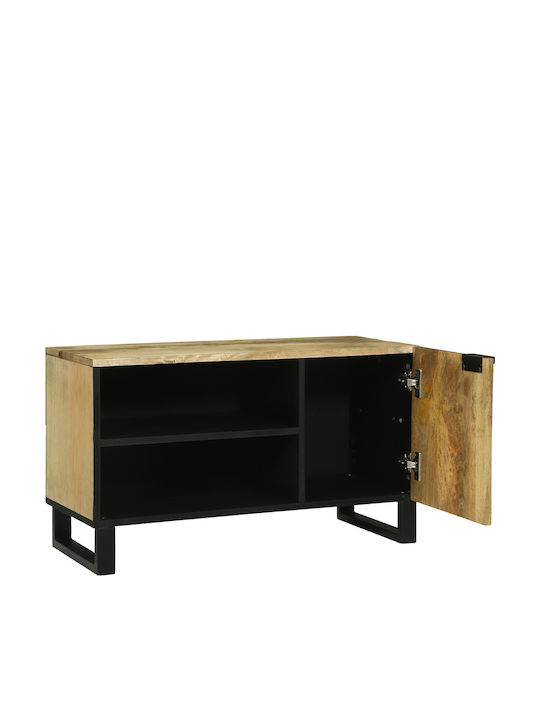 TV Stand Made of Metal & Solid Wood Brown L80xD31.5xH46cm