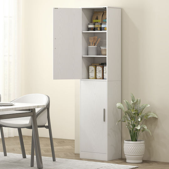 HomCom Στήλη Μπάνιου Δαπέδου Μ40xΒ35xΥ180cm Λευκή