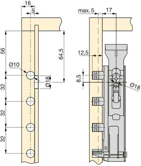 Cabinet Hanger Set-2 Pieces Slats Emuca Levelup1 4032305 Galvanized 223-4032305emu